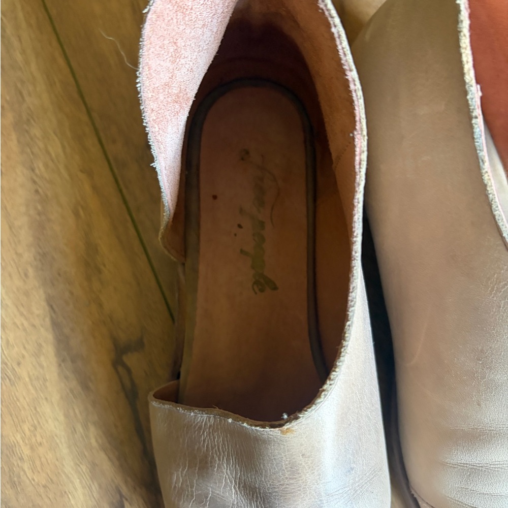 Free People Beige Leather D'Orsay Flats - Picture 2 of 5